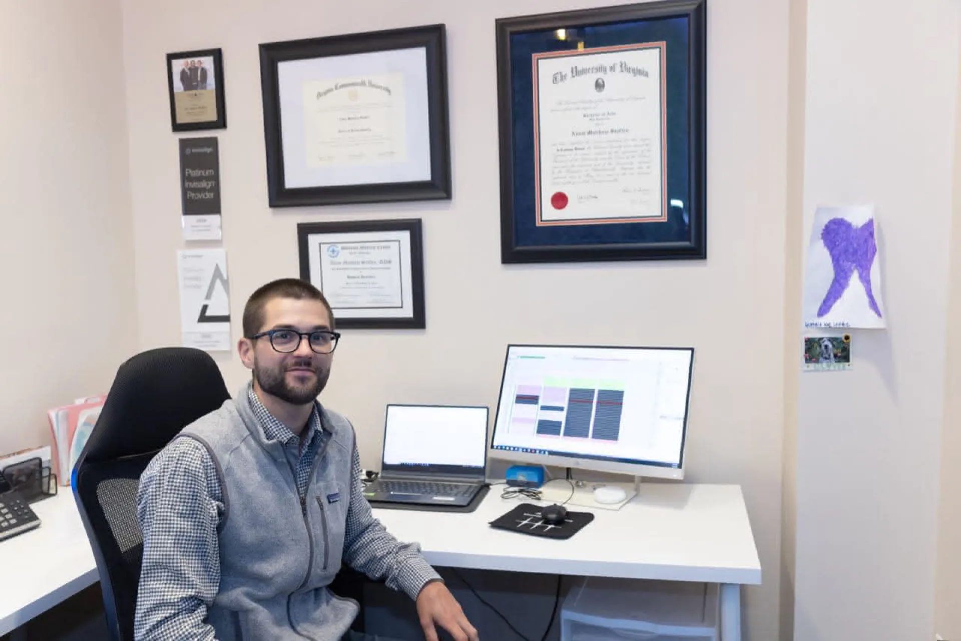 Dr. Adam Staffen at his desk