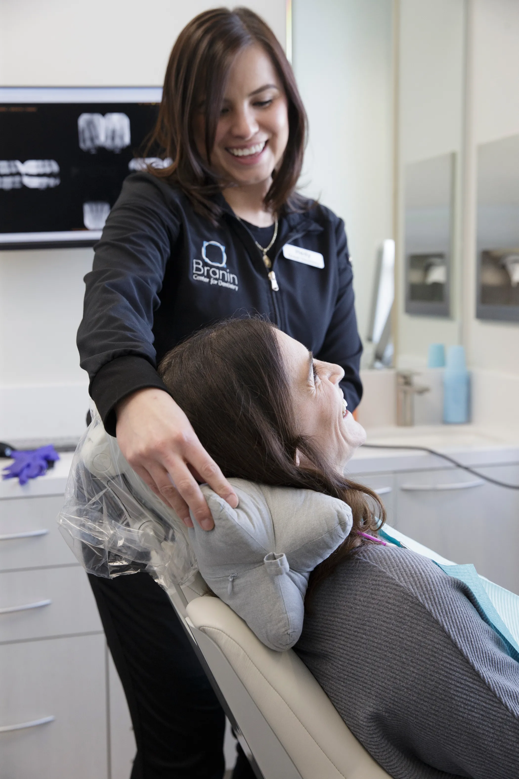 Team member with patient.