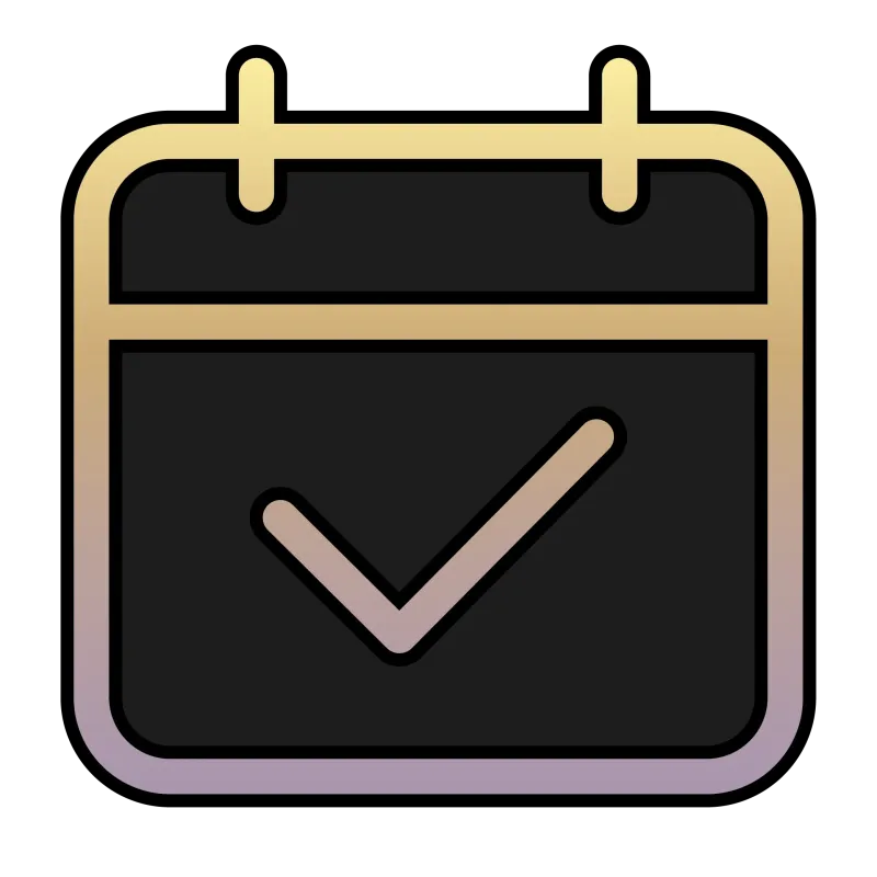 A calendar with a checkbox icon